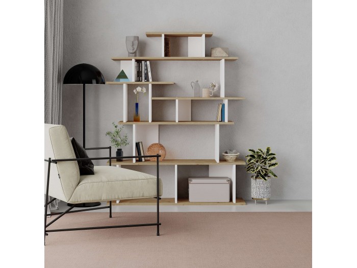 Етажерка APOLLON (дъб/бяло)